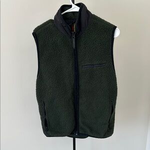 J. Crew Green Zip-Up Vest with High Collar